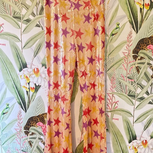 Nasty Gal Sequin Star Flare Pants - Picture 3 of 5